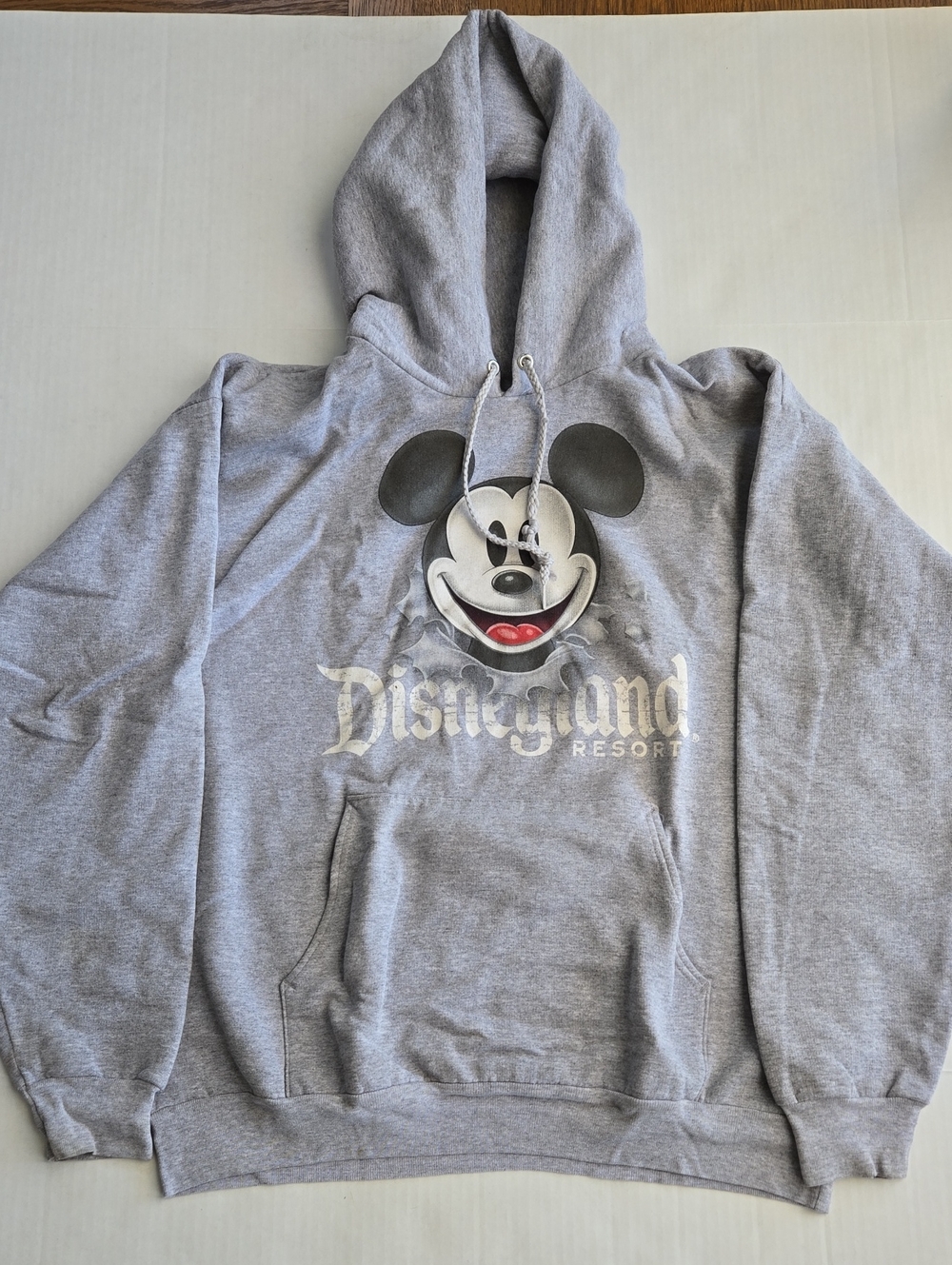 Disney Parks Y2K Mickey Mouse Hoodie Disneyland Resort Hanes Grey Large